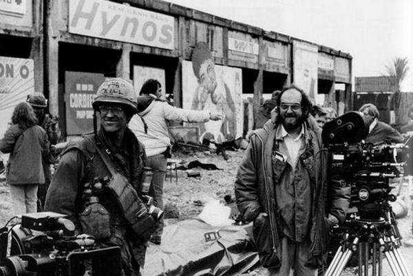 Мэттью Модайн и Стэнли Кубрик на съемках фильма "Цельнометаллическая оболочка", 1986 год
