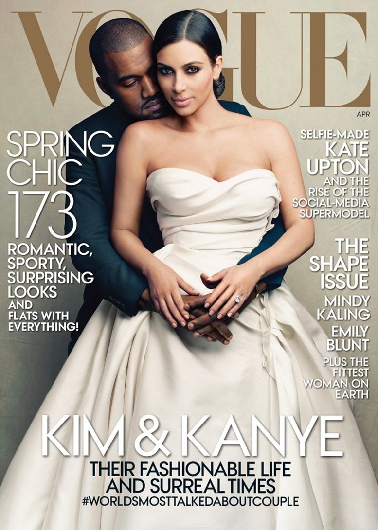 Ким Кардашиан и Канье Уэст для Vogue US, апрель 2014