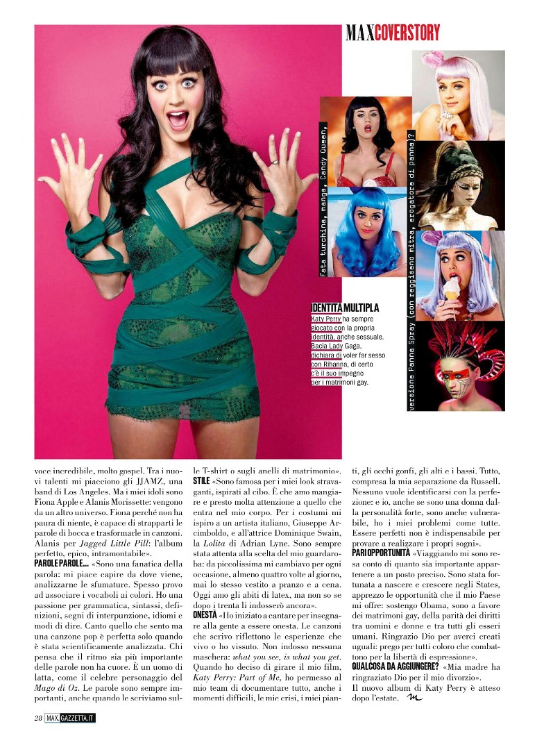 Кэти Перри для майского выпуска Max Gazette Italia (2013)