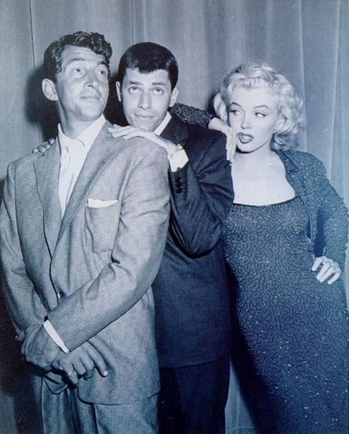 Дин Мартин, Мэрилин Монро и Джерри Льюис, 1955 год