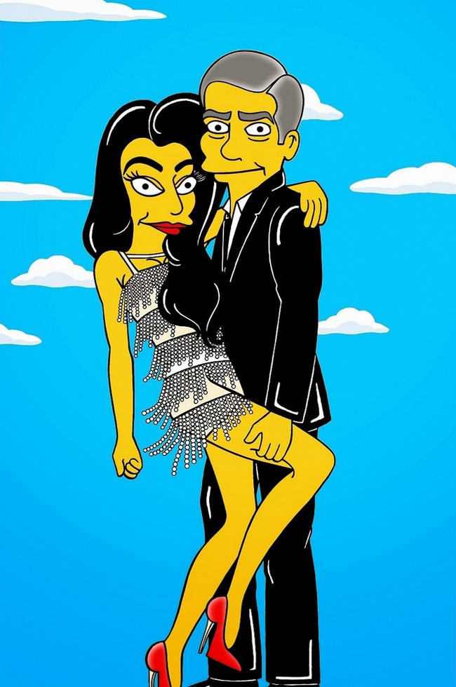 Свадьба Джорджа Клуни и Амаль Аламуддин в стиле Симпсонов