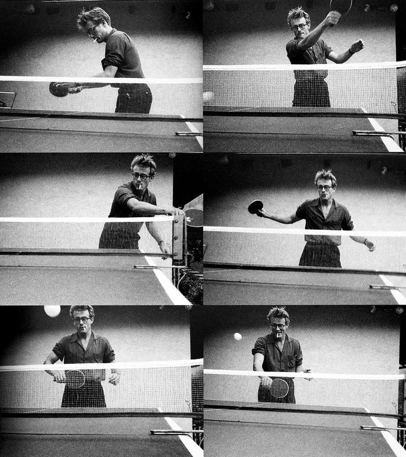 Джеймс Дин играет в пинг-понг, 1955 год