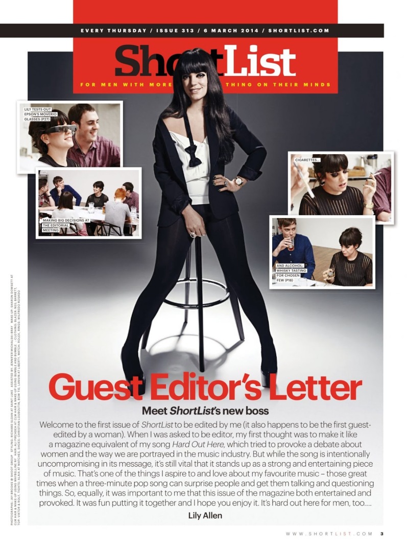 Лили Аллен для Shortlist Magazine UK, март 2014