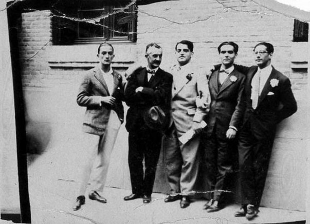 Сальвадор Дали, Морено Вилья, Луис Буньюэль, Федерико Гарсиа Лорка и Хосе Антонио Рубио Сакристан, 1926 год