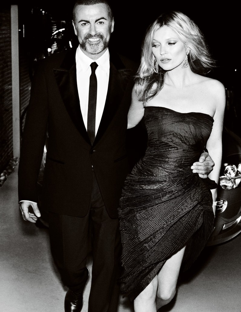 Кейт Мосс и Джордж Майкл в фотосессии Марио Тестино для журнала Vogue Paris