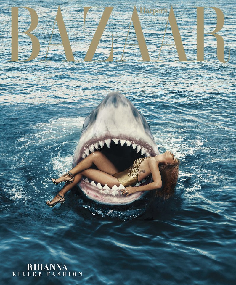 Рианна в опасной фотосессии для журнала Harper's Bazaar, март 2015