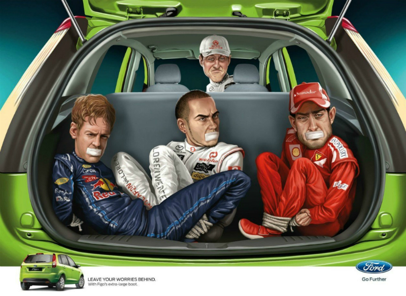 Михаэль Шумахер в рекламе Ford Figo