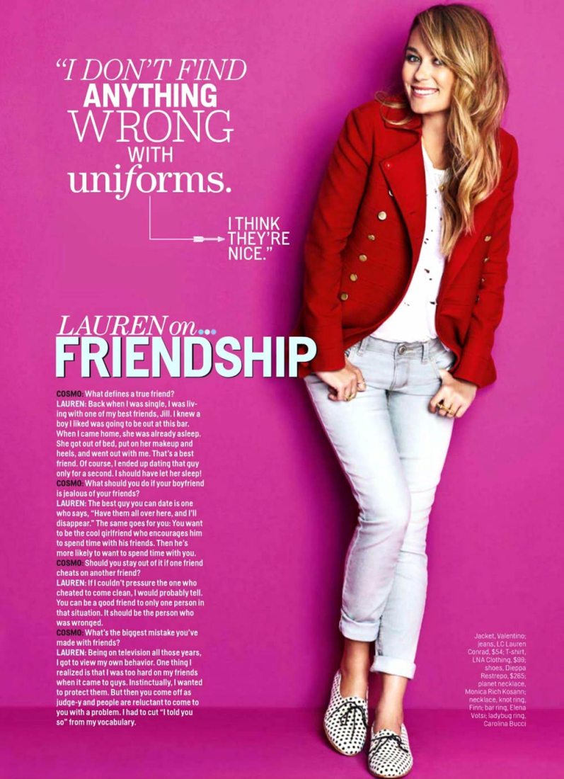 Лорен Кэтрин Конрад в американском выпуске Cosmopolitan, январь 2014 