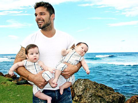 Рики Мартин и его сыновья-близнецы