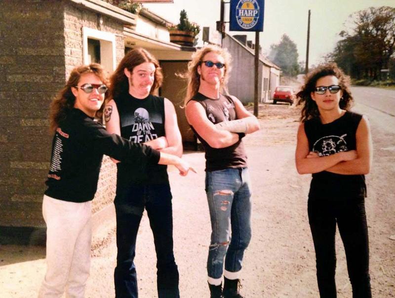 Metallica в составе Ларса Ульриха, Клиффа Бертона, Джеймса Хетфилда и Кирка Хэмметта в Ирландии, 1986 год