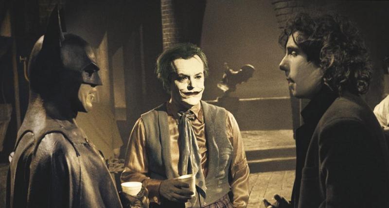 Майкл Китон, Джек Николсон и Тим Бертон на съемках фильма "Бэтмен", 1989 год