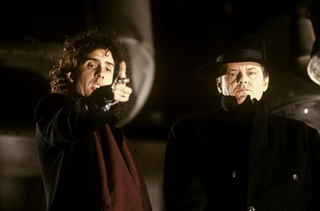 Тим Бертон и Джек Николсон на съемках фильма "Бэтмен", 1989 год