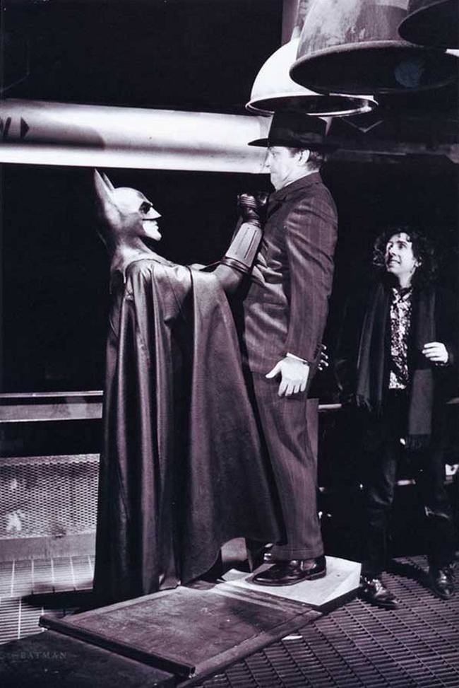 Майкл Китон, Джек Николсон и Тим Бертон на съемках фильма "Бэтмен", 1989 год