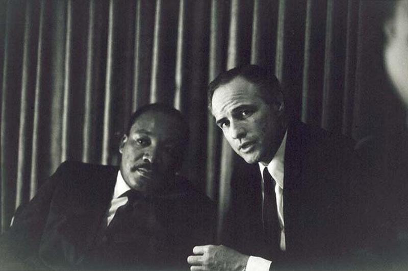 Мартин Лютер Кинг и Марлон Брандо, 1968 год