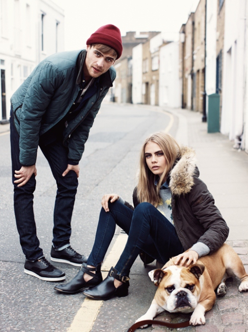 Кара Делевинь для осенне-зимней рекламной кампании Pepe Jeans, 2013 год