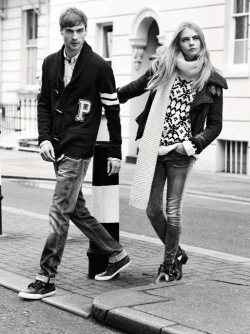 Кара Делевинь для осенне-зимней рекламной кампании Pepe Jeans, 2013 год