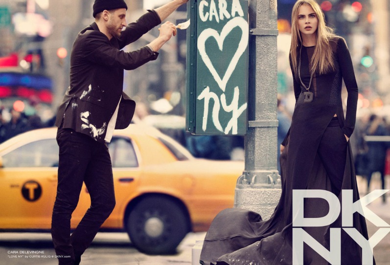 Кара Делевинь в рекламной кампании DKNY F/W 13.14