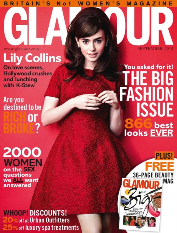 Лили Коллинз для Glamour UK, сентябрь 2013