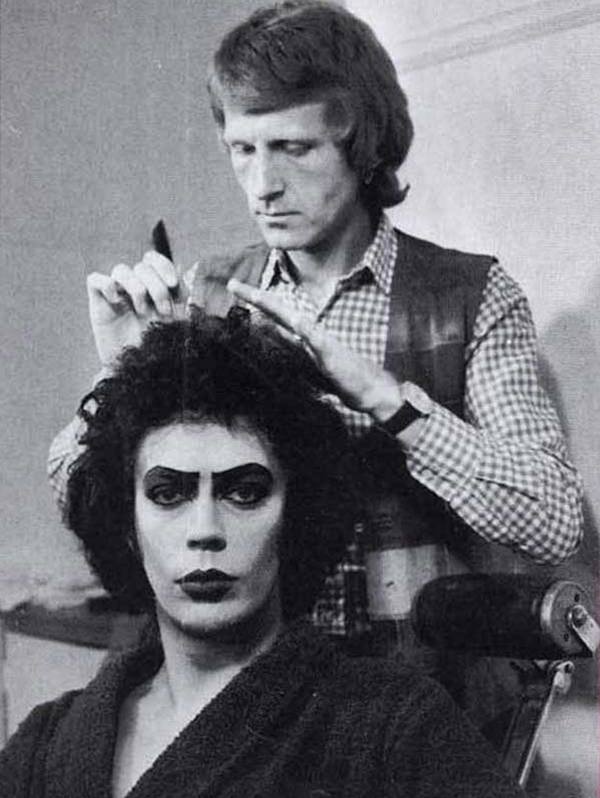 Тим Карри на съемках мюзикла "Шоу ужасов Рокки Хоррор", 1974 год