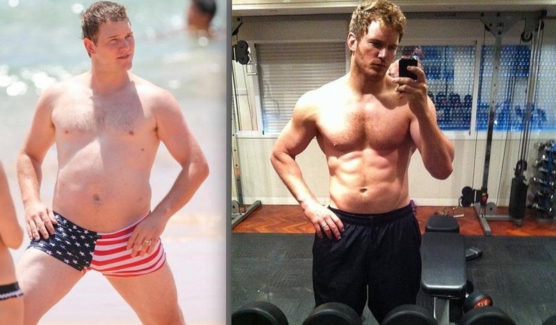 Крис Прэтт до и после похудения