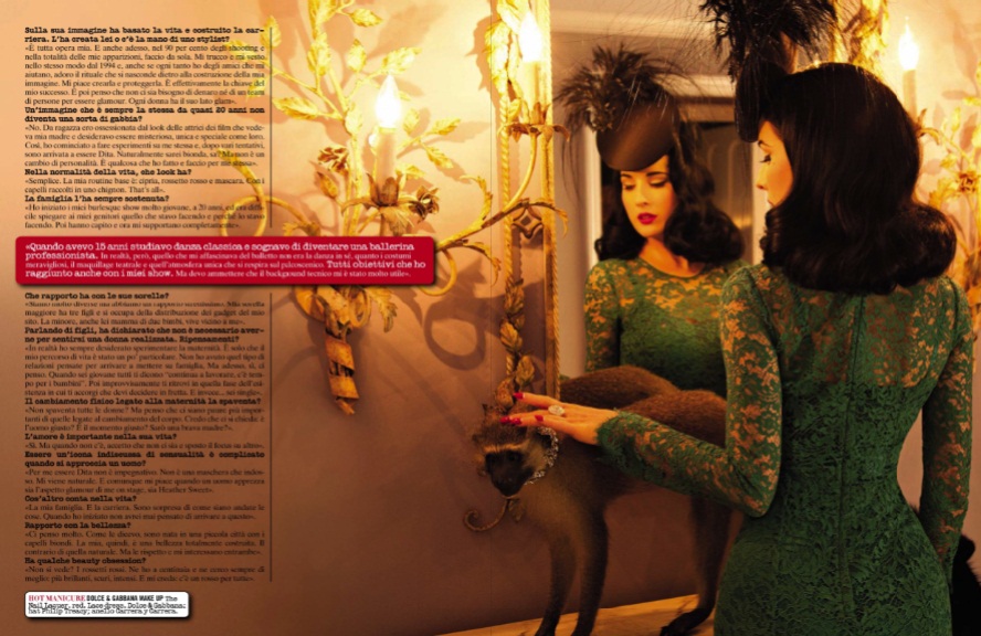 Дита Фон Тиз для итальянского выпуска журнала VOGUE BEAUTY SUPPLEMENT, ноябрь 2013