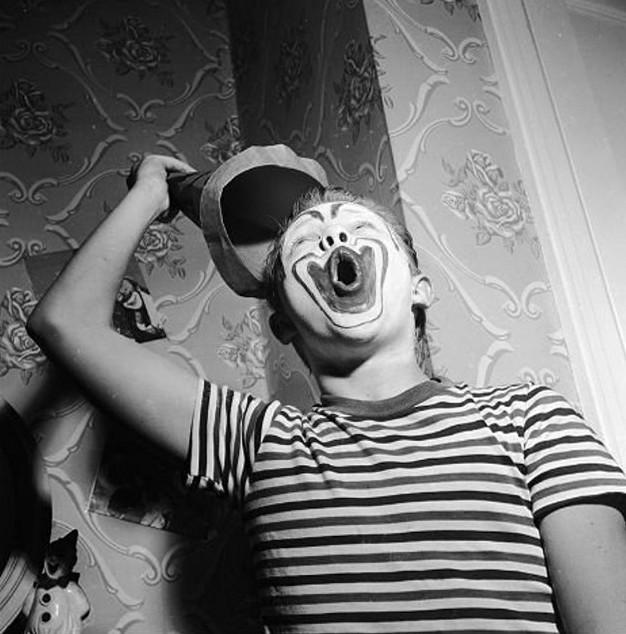 Кристофер Уокен в образе клоуна, 1955 год