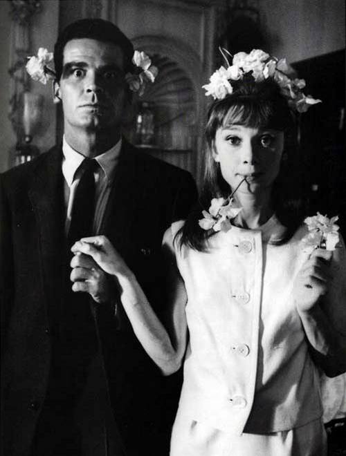 Джеймс Гарнер и Одри Хепберн на съемках фильма "Детский час", 1961 год