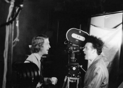 Дэвид Линч и Джек Нэнс на съемках фильма "Голова-ластик", 1976 год