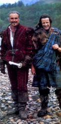 Шон Коннери и Кристофер Ламберт во время съемок фильма "Горец", 1985 год