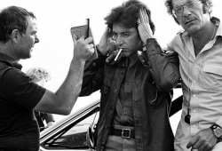Аль Пачино и Сидни Поллак на съемках фильма "Жизнь взаймы", 1976 год