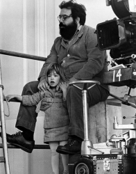 Френсис Форд Коппола и его дочь София Коппола на съемках фильма "Крестный отец 2", 1974 год