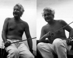 Альберт Эйнштейн катается на лодке, 1945 год