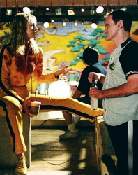 Ума Турман и Квентин Тарантино на съемках фильма "Убить Билла", 2002 год